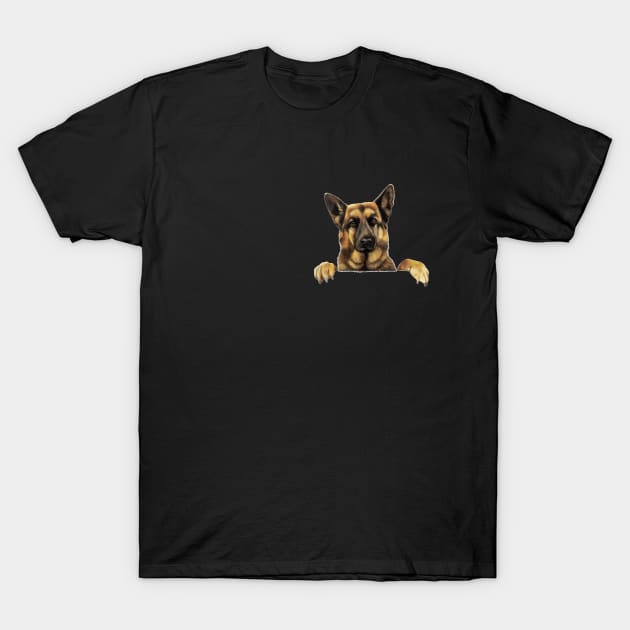 Pooch In My Pocket: German Shepherd T-Shirt by cameradog